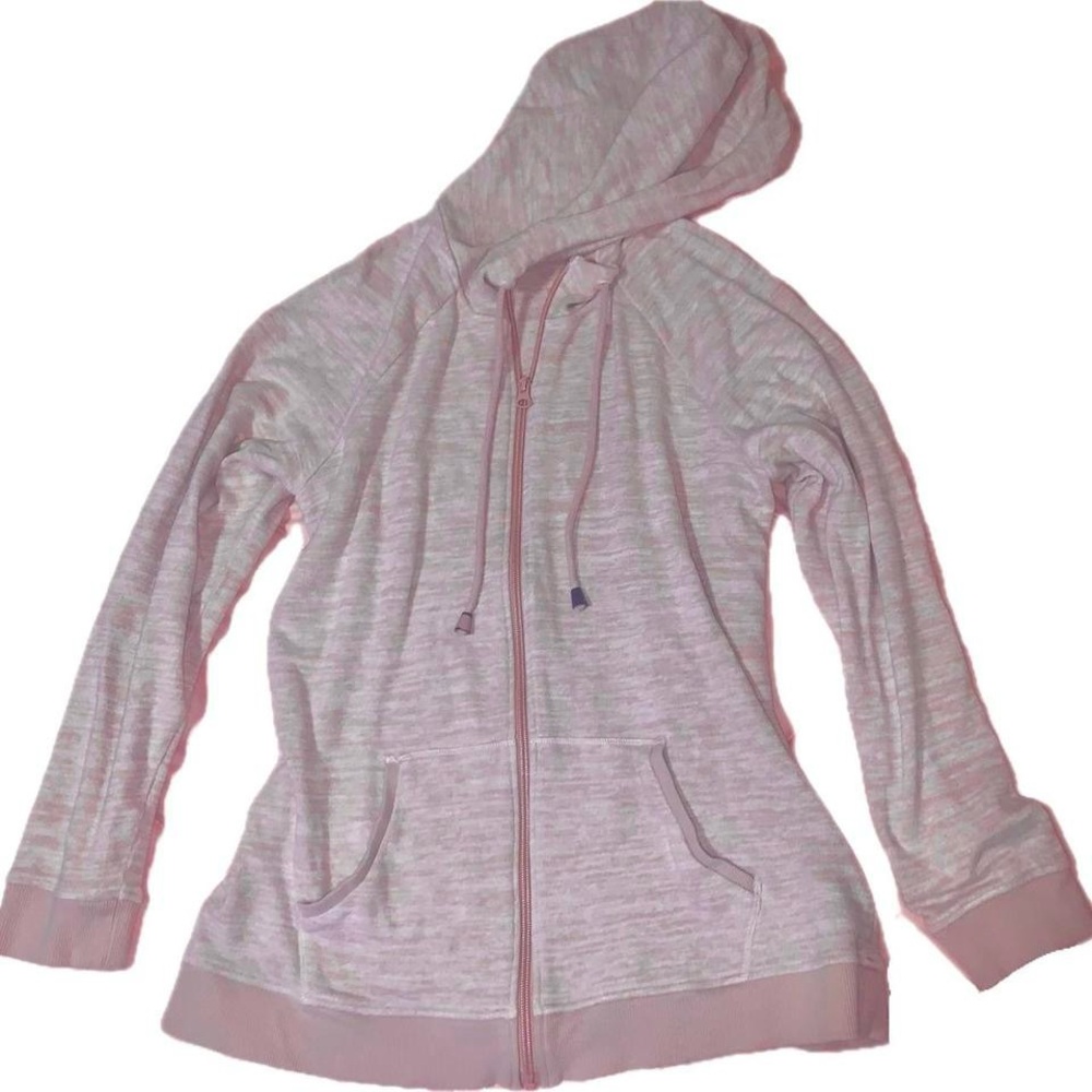 Christopher & Banks light heather pink oversized zip-up jacket, Women’s Medium